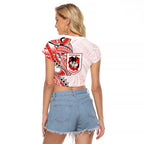 St George Illawarra Dragons Raglan Cropped T Shirt Polynesian Tribal Tattoo Pacific Sport Art