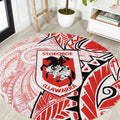 St George Illawarra Dragons Round Carpet Polynesian Tribal Tattoo Pacific Sport Art