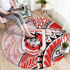 St George Illawarra Dragons Round Carpet Polynesian Tribal Tattoo Pacific Sport Art