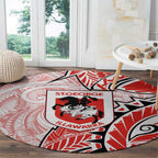 St George Illawarra Dragons Round Carpet Polynesian Tribal Tattoo Pacific Sport Art