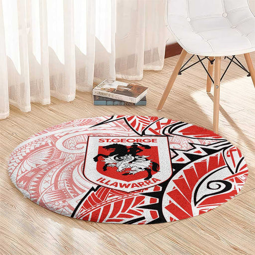 St George Illawarra Dragons Round Carpet Polynesian Tribal Tattoo Pacific Sport Art