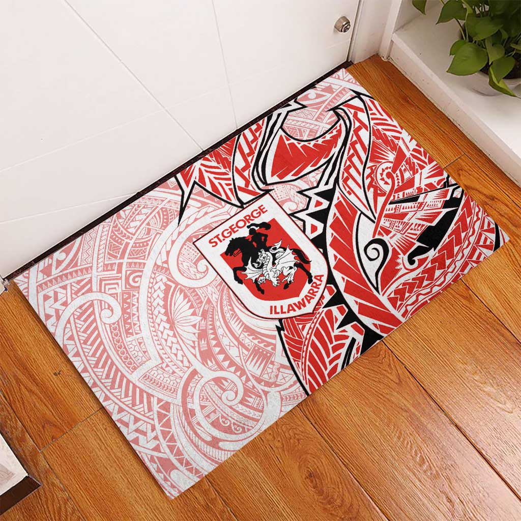 St George Illawarra Dragons Rubber Doormat Polynesian Tribal Tattoo Pacific Sport Art