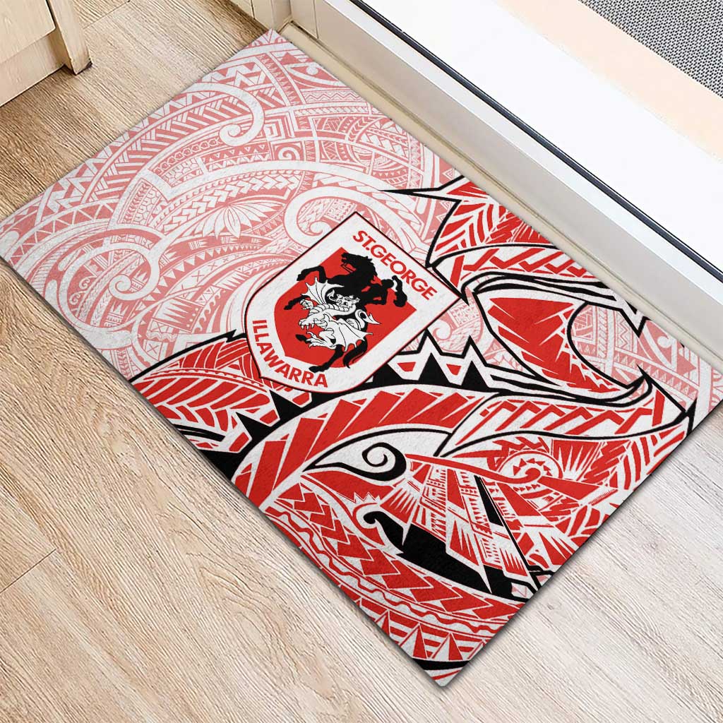 St George Illawarra Dragons Rubber Doormat Polynesian Tribal Tattoo Pacific Sport Art