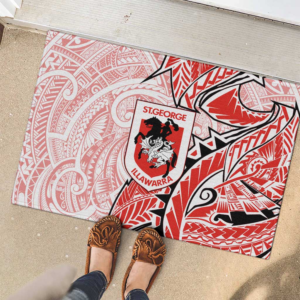 St George Illawarra Dragons Rubber Doormat Polynesian Tribal Tattoo Pacific Sport Art