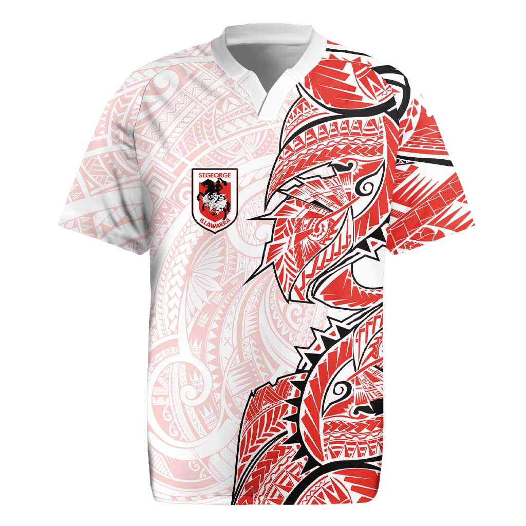 St George Illawarra Dragons Rugby Jersey Polynesian Tribal Tattoo Pacific Sport Art