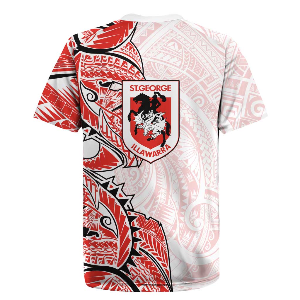 St George Illawarra Dragons Rugby Jersey Polynesian Tribal Tattoo Pacific Sport Art