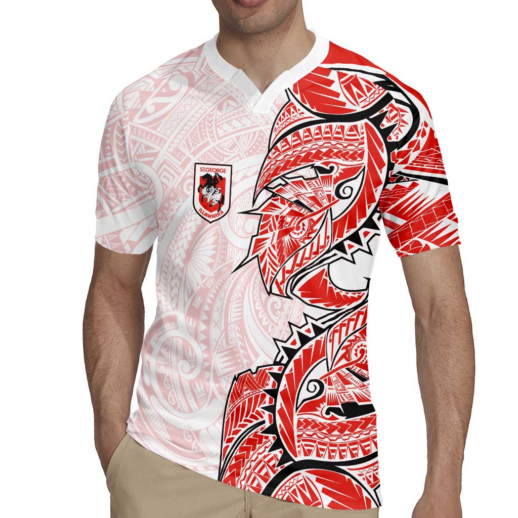 St George Illawarra Dragons Rugby Jersey Polynesian Tribal Tattoo Pacific Sport Art