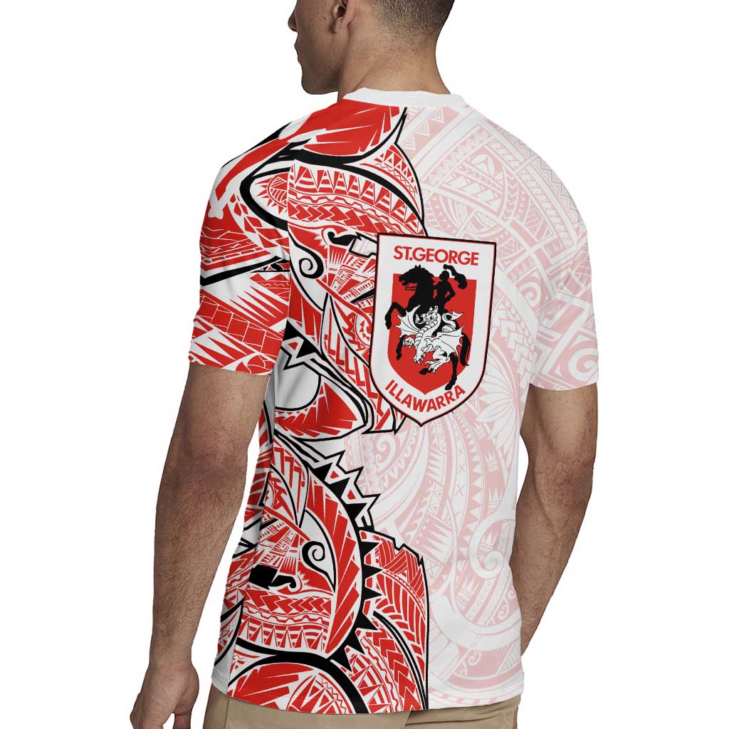 St George Illawarra Dragons Rugby Jersey Polynesian Tribal Tattoo Pacific Sport Art