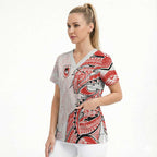 St George Illawarra Dragons Scrub Top Polynesian Tribal Tattoo Pacific Sport Art