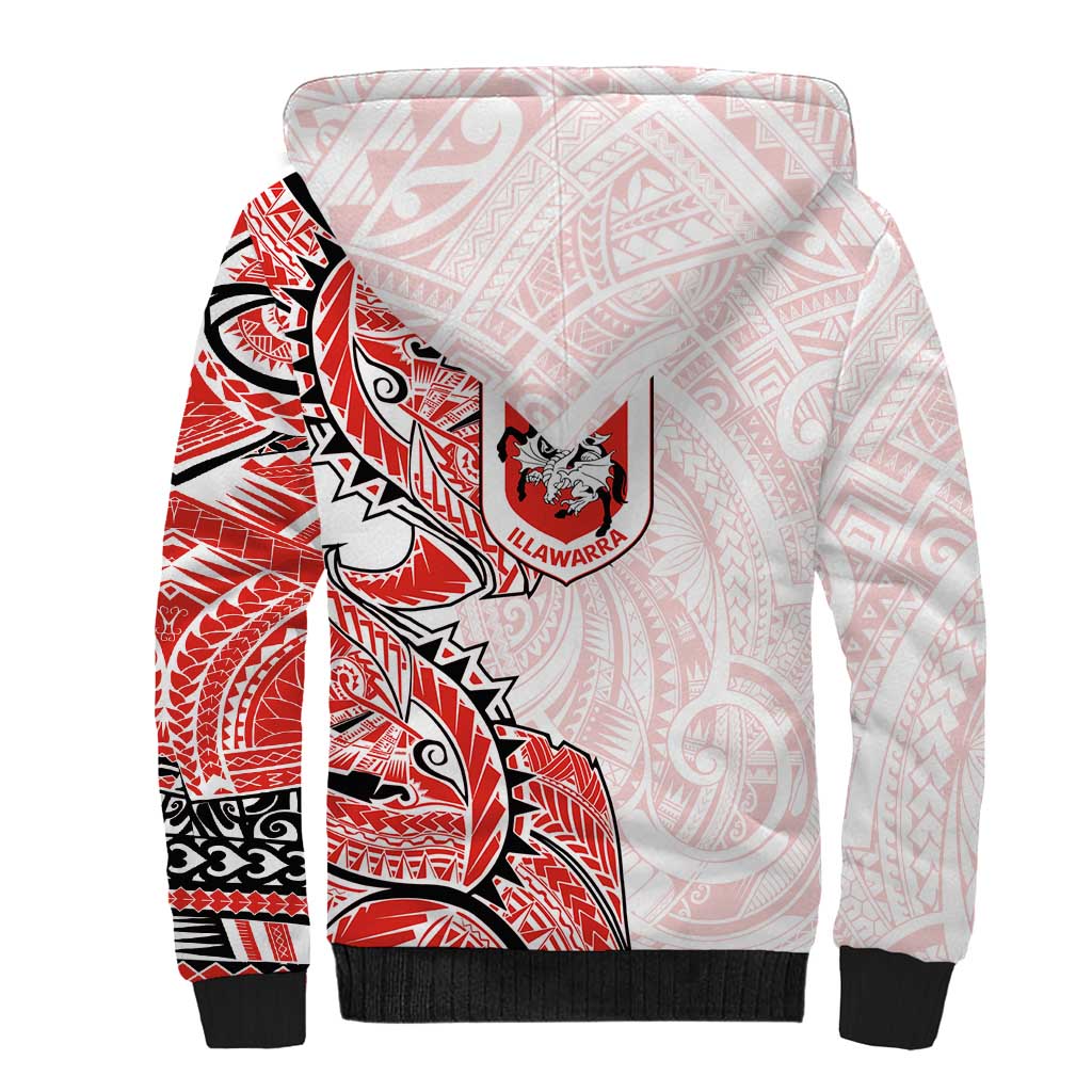 St George Illawarra Dragons Sherpa Hoodie Polynesian Tribal Tattoo Pacific Sport Art
