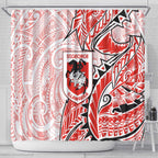 St George Illawarra Dragons Shower Curtain Polynesian Tribal Tattoo Pacific Sport Art