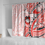 St George Illawarra Dragons Shower Curtain Polynesian Tribal Tattoo Pacific Sport Art