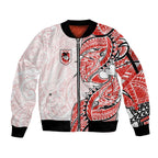 St George Illawarra Dragons Sleeve Zip Bomber Jacket Polynesian Tribal Tattoo Pacific Sport Art