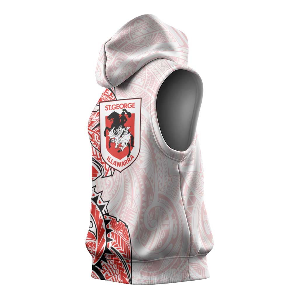 St George Illawarra Dragons Sleeveless Hoodie Polynesian Tribal Tattoo Pacific Sport Art