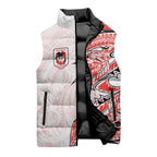 St George Illawarra Dragons Sleeveless Puffer Jacket Polynesian Tribal Tattoo Pacific Sport Art