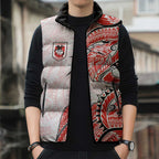 St George Illawarra Dragons Sleeveless Puffer Jacket Polynesian Tribal Tattoo Pacific Sport Art