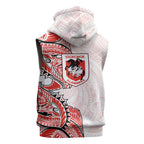 St George Illawarra Dragons Sleeveless Zip Hoodie Polynesian Tribal Tattoo Pacific Sport Art