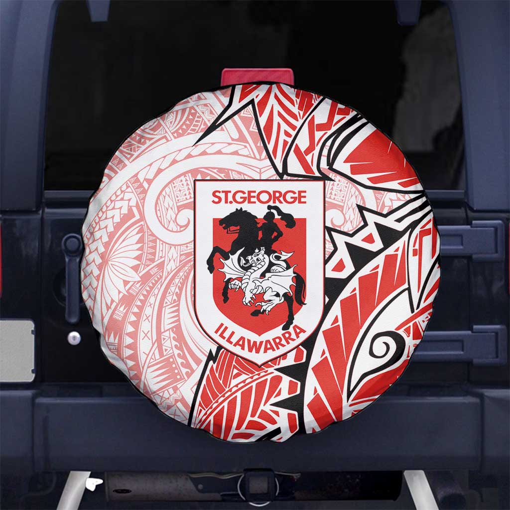 St George Illawarra Dragons Spare Tire Cover Polynesian Tribal Tattoo Pacific Sport Art