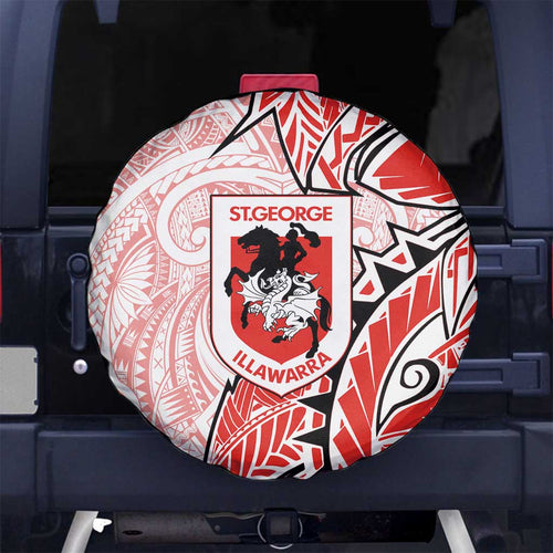 St George Illawarra Dragons Spare Tire Cover Polynesian Tribal Tattoo Pacific Sport Art