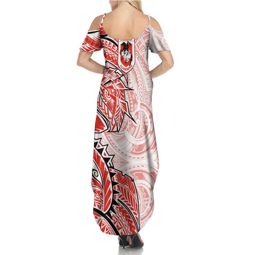 St George Illawarra Dragons Summer Maxi Dress Polynesian Tribal Tattoo Pacific Sport Art