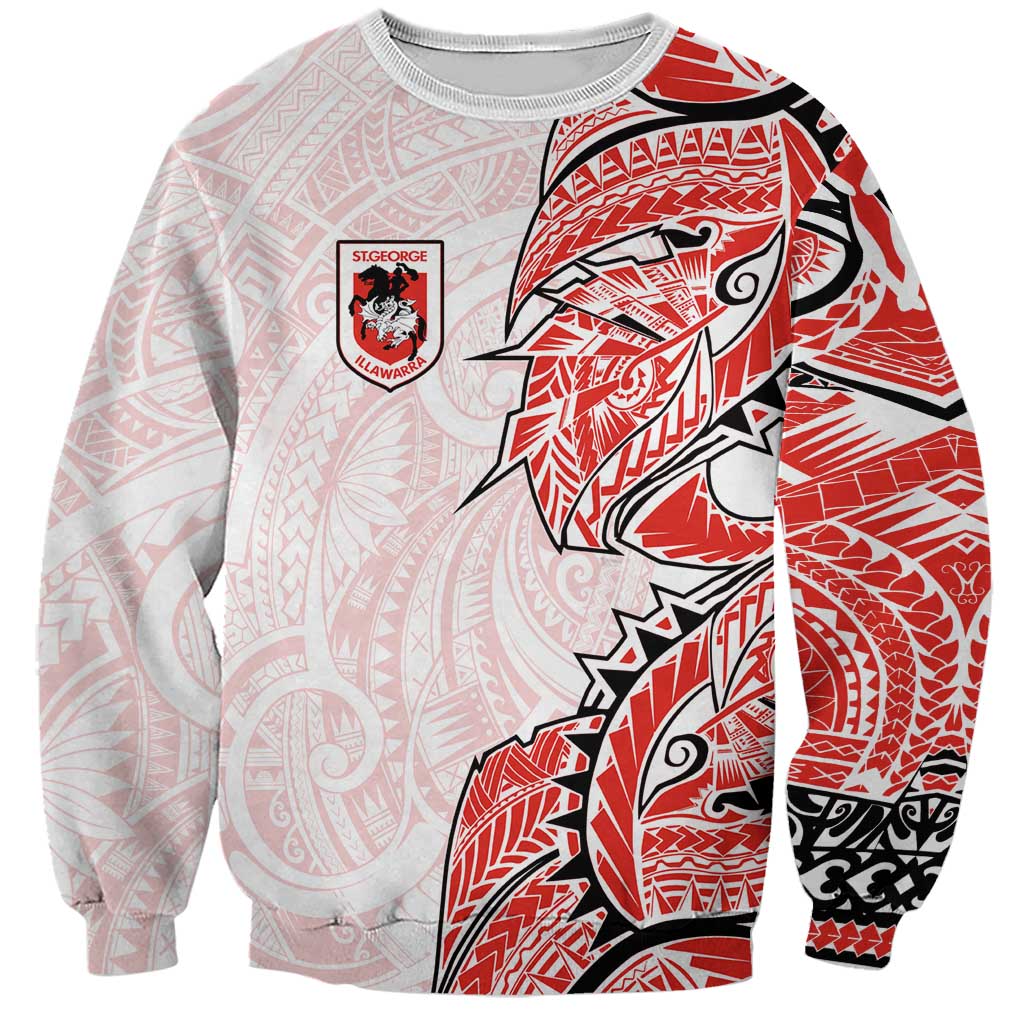 St George Illawarra Dragons Sweatshirt Polynesian Tribal Tattoo Pacific Sport Art