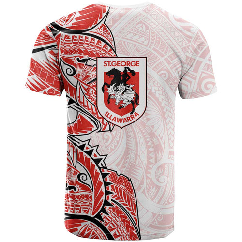 St George Illawarra Dragons T Shirt Polynesian Tribal Tattoo Pacific Sport Art