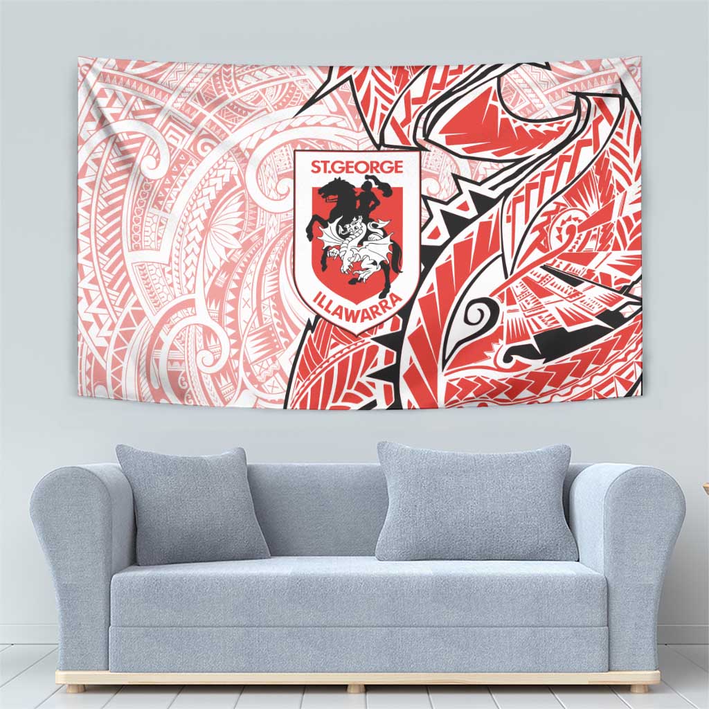 St George Illawarra Dragons Tapestry Polynesian Tribal Tattoo Pacific Sport Art