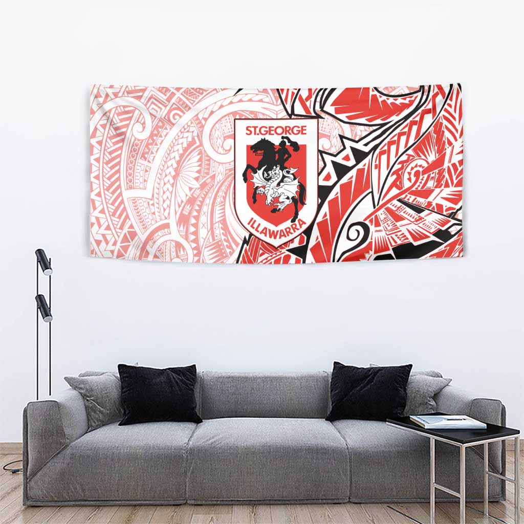 St George Illawarra Dragons Tapestry Polynesian Tribal Tattoo Pacific Sport Art