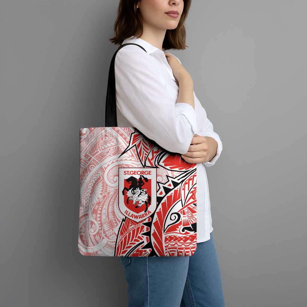 St George Illawarra Dragons Tote Bag Polynesian Tribal Tattoo Pacific Sport Art