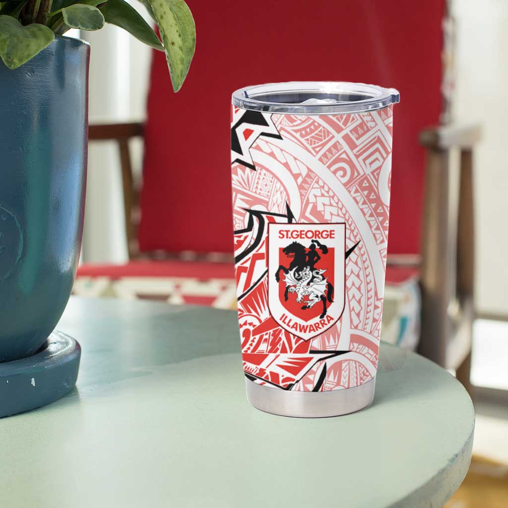 St George Illawarra Dragons Tumbler Cup Polynesian Tribal Tattoo Pacific Sport Art