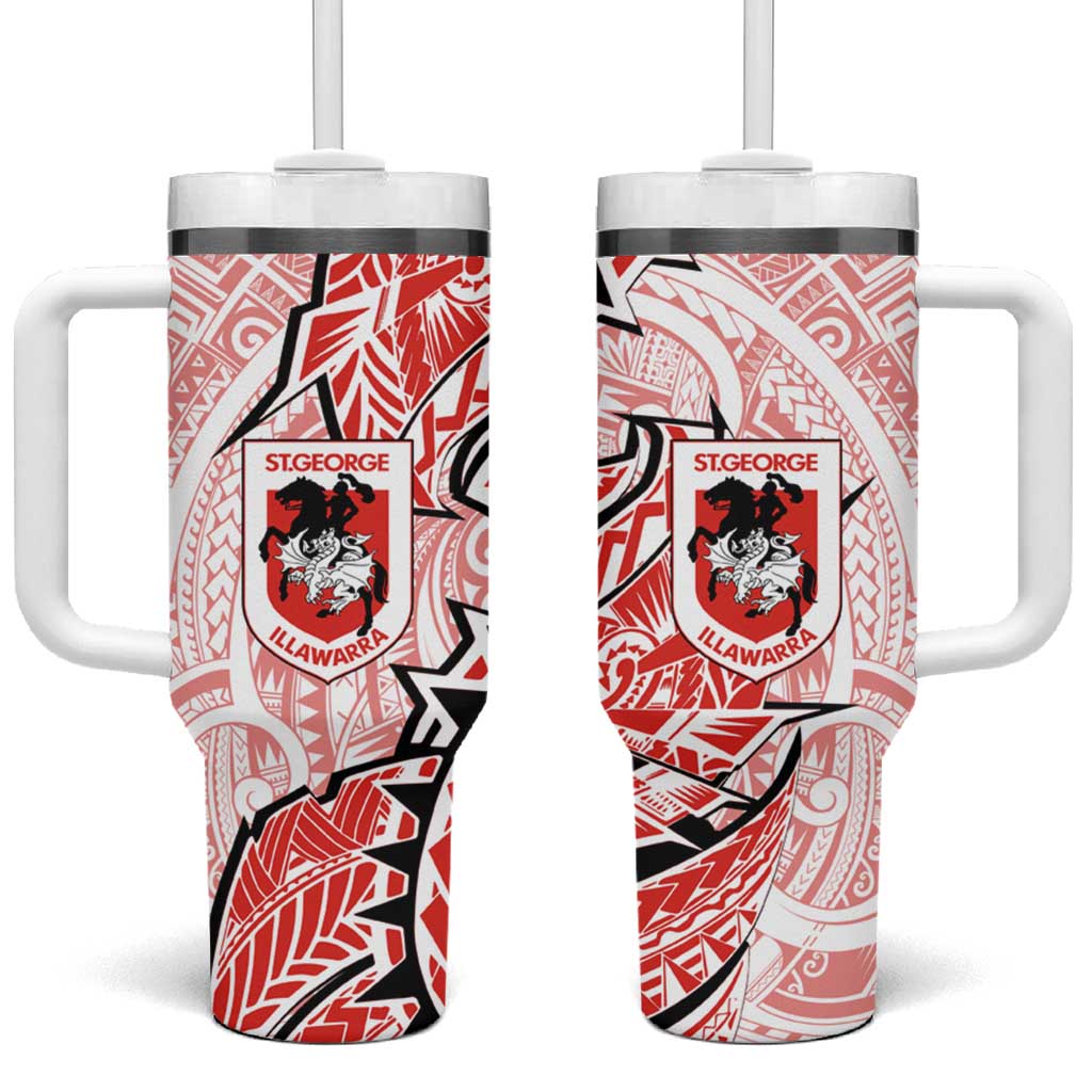 St George Illawarra Dragons Tumbler With Handle Polynesian Tribal Tattoo Pacific Sport Art