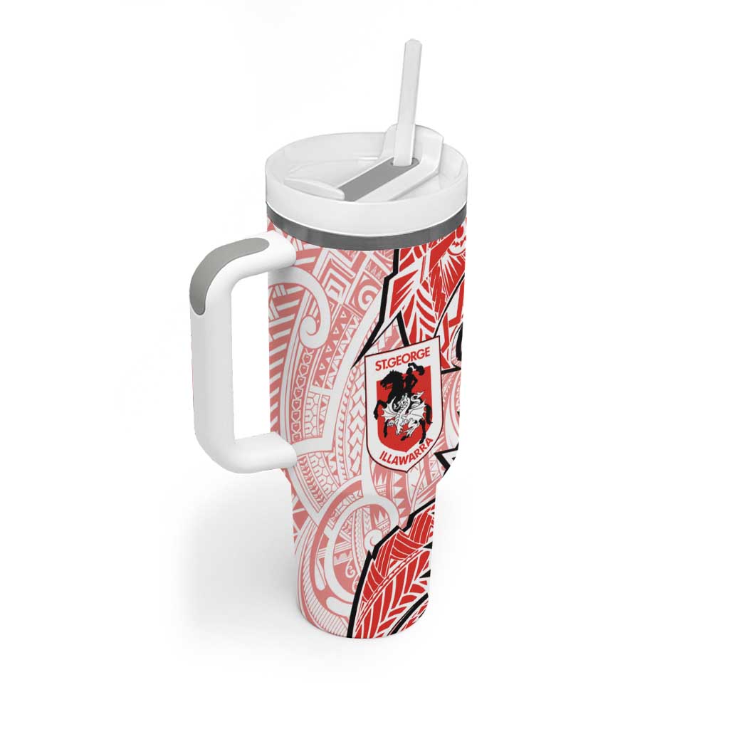 St George Illawarra Dragons Tumbler With Handle Polynesian Tribal Tattoo Pacific Sport Art