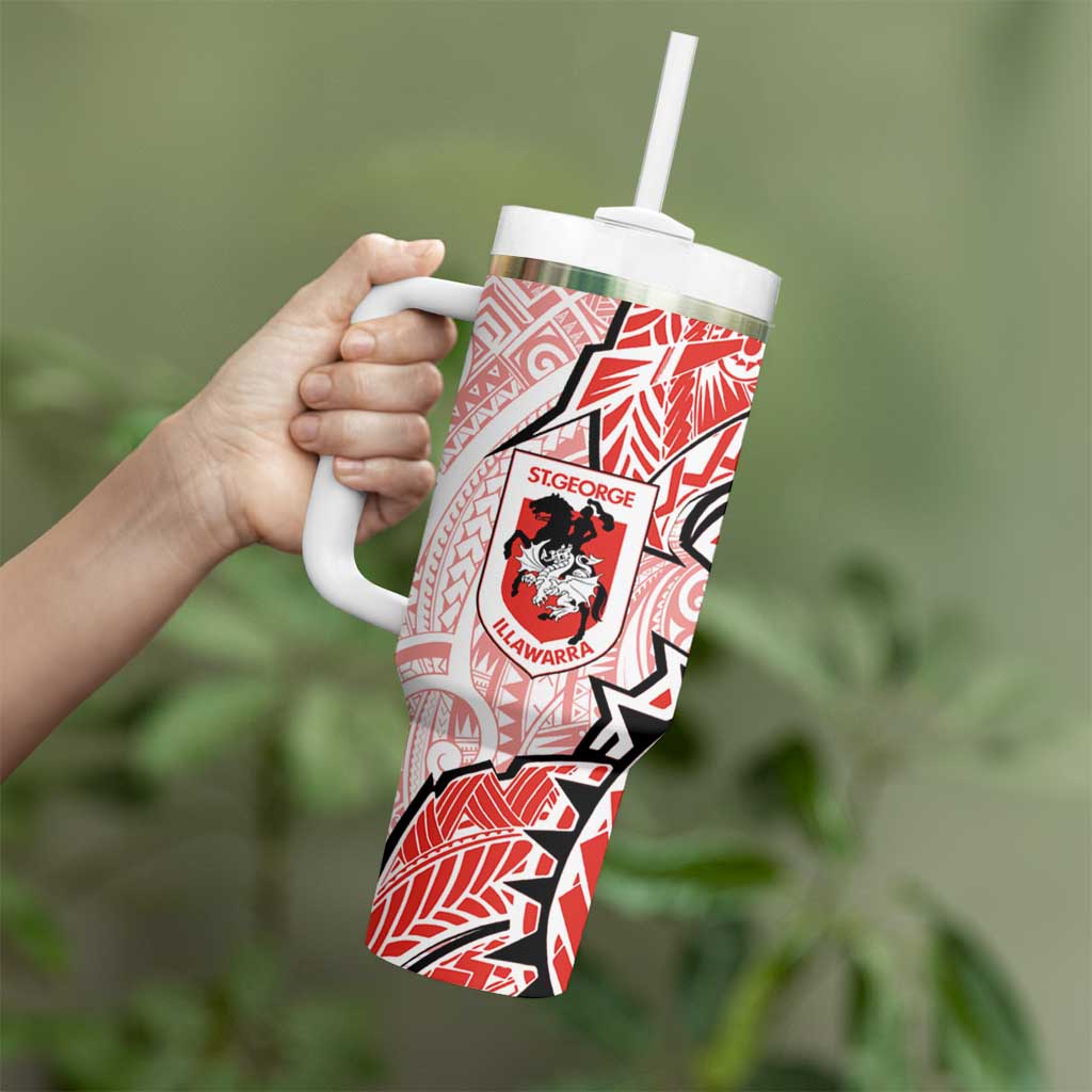 St George Illawarra Dragons Tumbler With Handle Polynesian Tribal Tattoo Pacific Sport Art