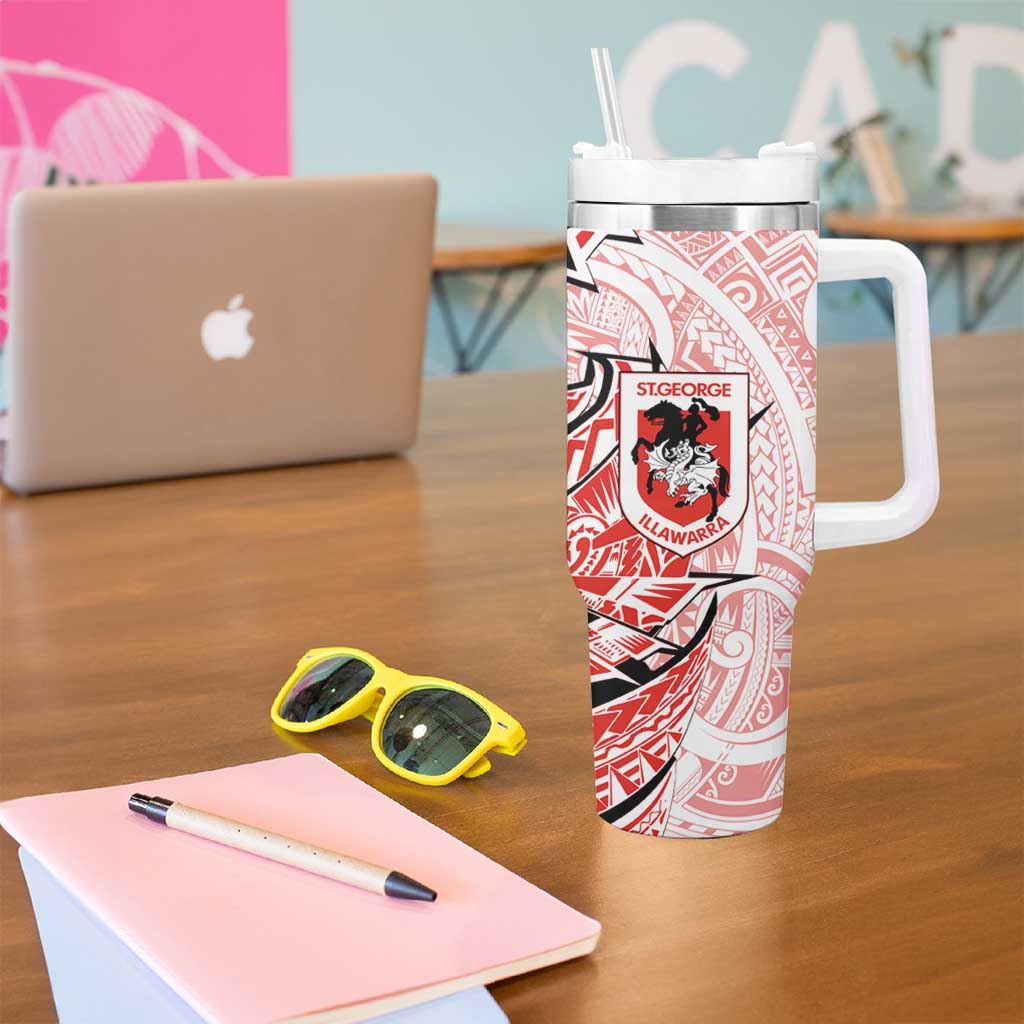 St George Illawarra Dragons Tumbler With Handle Polynesian Tribal Tattoo Pacific Sport Art