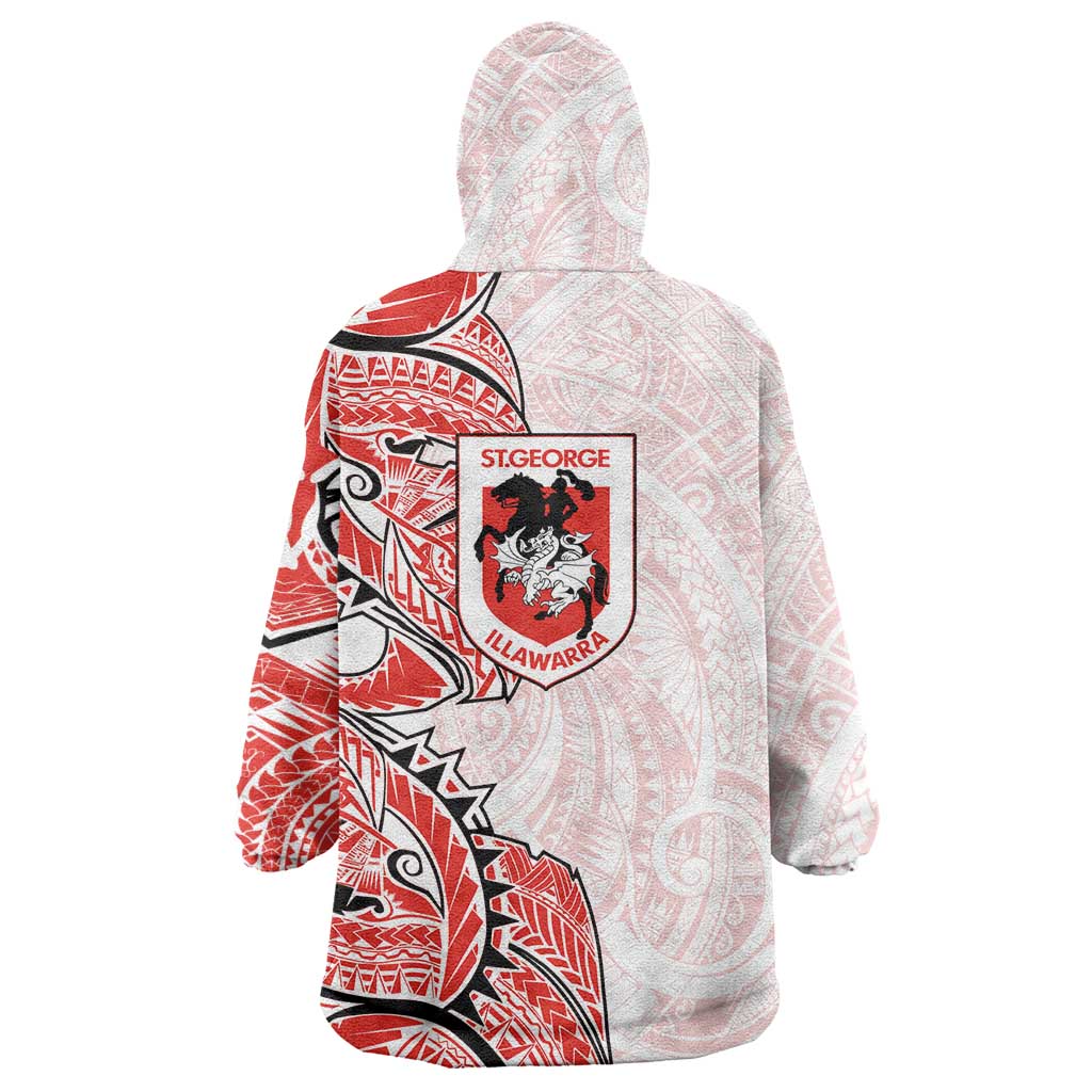 St George Illawarra Dragons Wearable Blanket Hoodie Polynesian Tribal Tattoo Pacific Sport Art