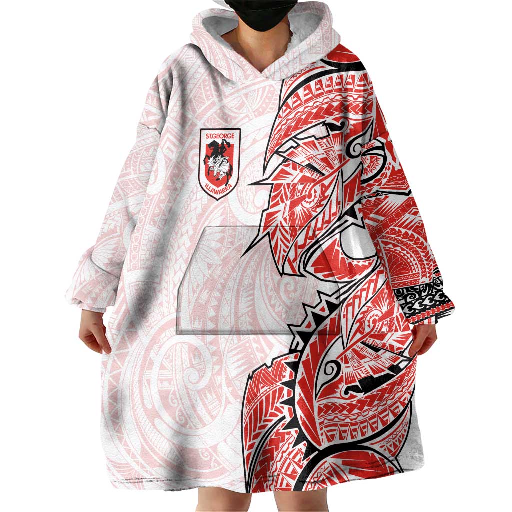 St George Illawarra Dragons Wearable Blanket Hoodie Polynesian Tribal Tattoo Pacific Sport Art
