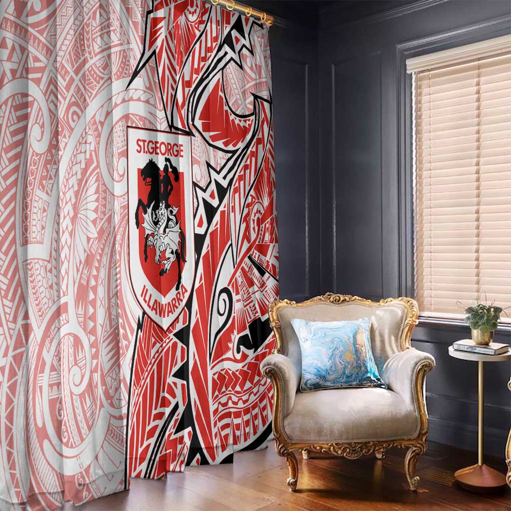 St George Illawarra Dragons Window Curtain Polynesian Tribal Tattoo Pacific Sport Art