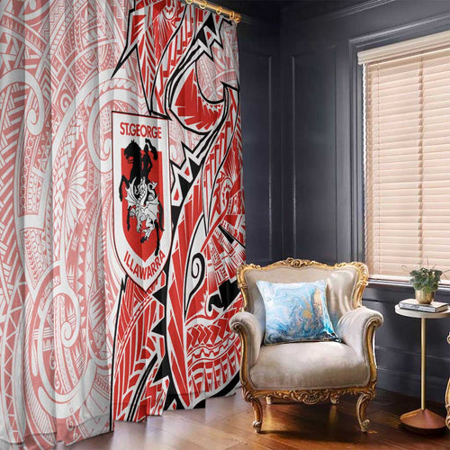 St George Illawarra Dragons Window Curtain Polynesian Tribal Tattoo Pacific Sport Art
