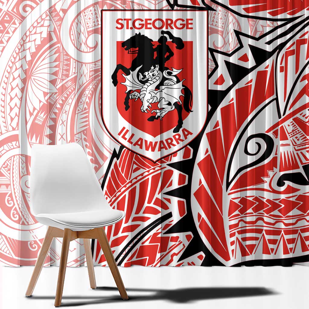 St George Illawarra Dragons Window Curtain Polynesian Tribal Tattoo Pacific Sport Art