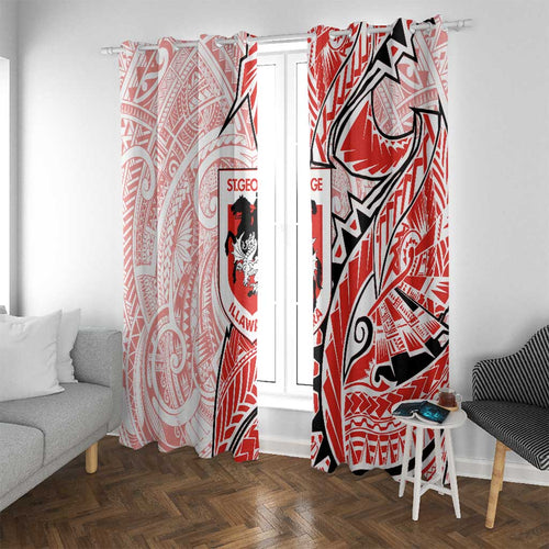 St George Illawarra Dragons Window Curtain Polynesian Tribal Tattoo Pacific Sport Art