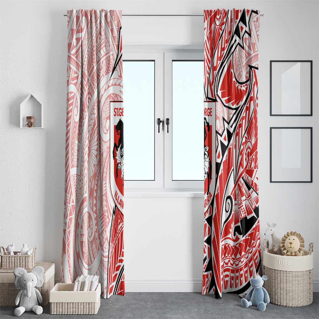 St George Illawarra Dragons Window Curtain Polynesian Tribal Tattoo Pacific Sport Art