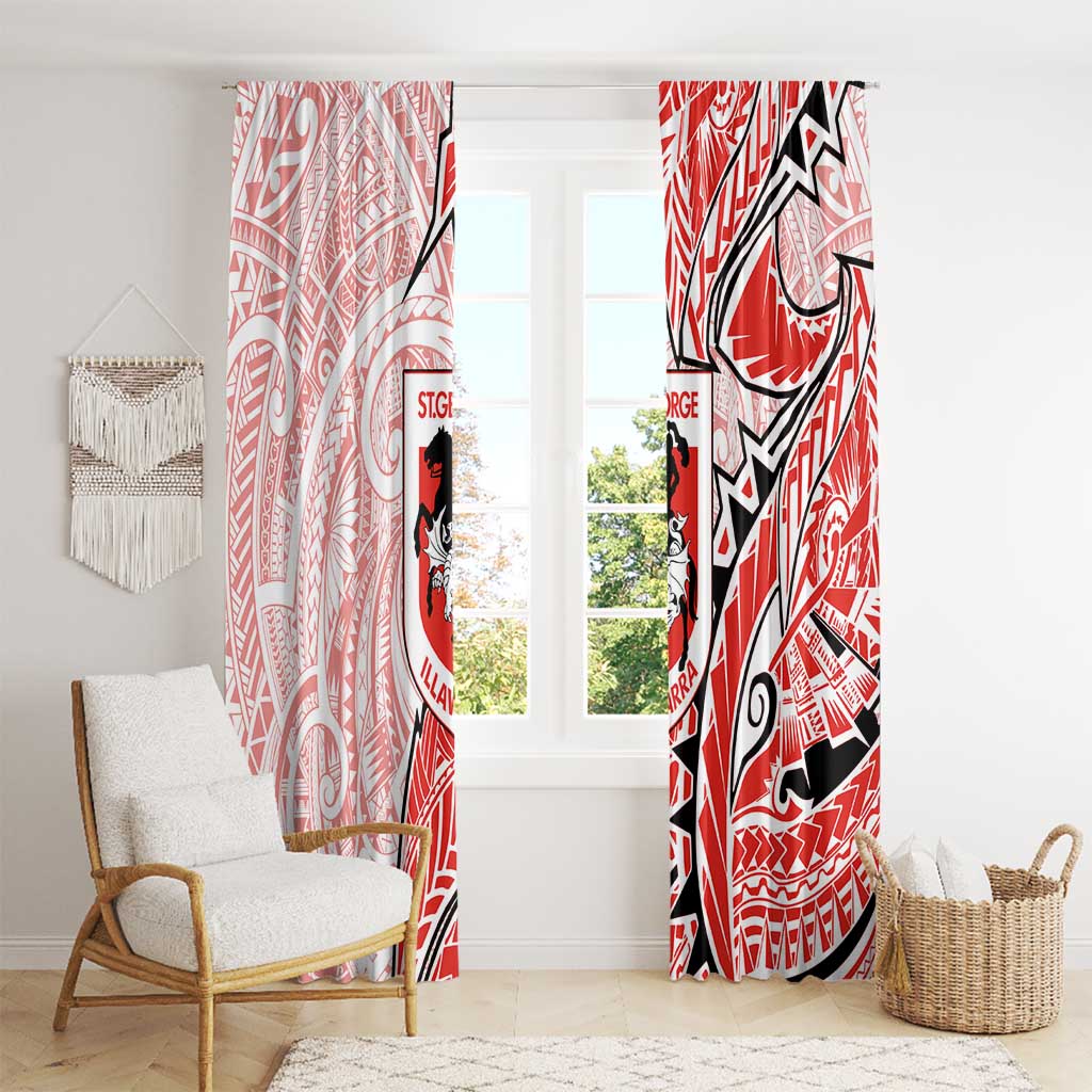St George Illawarra Dragons Window Curtain Polynesian Tribal Tattoo Pacific Sport Art
