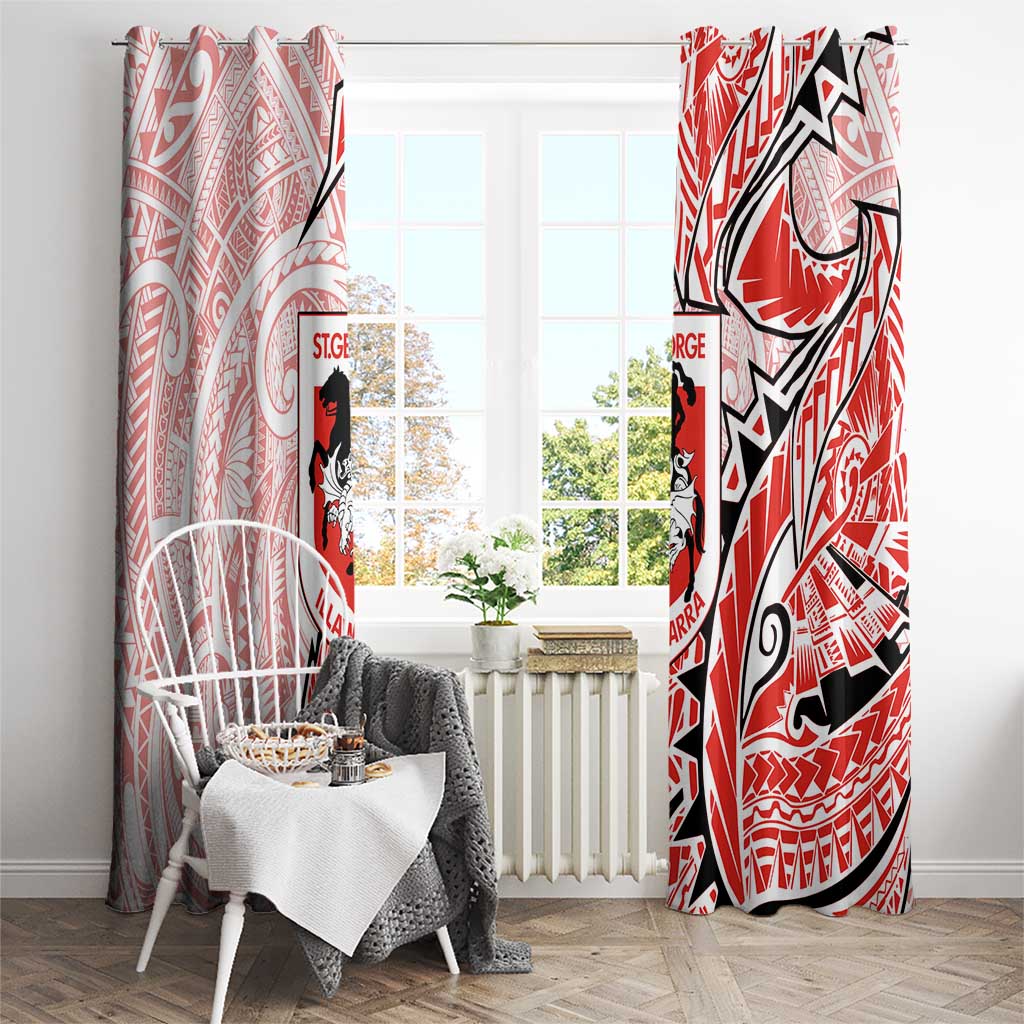 St George Illawarra Dragons Window Curtain Polynesian Tribal Tattoo Pacific Sport Art