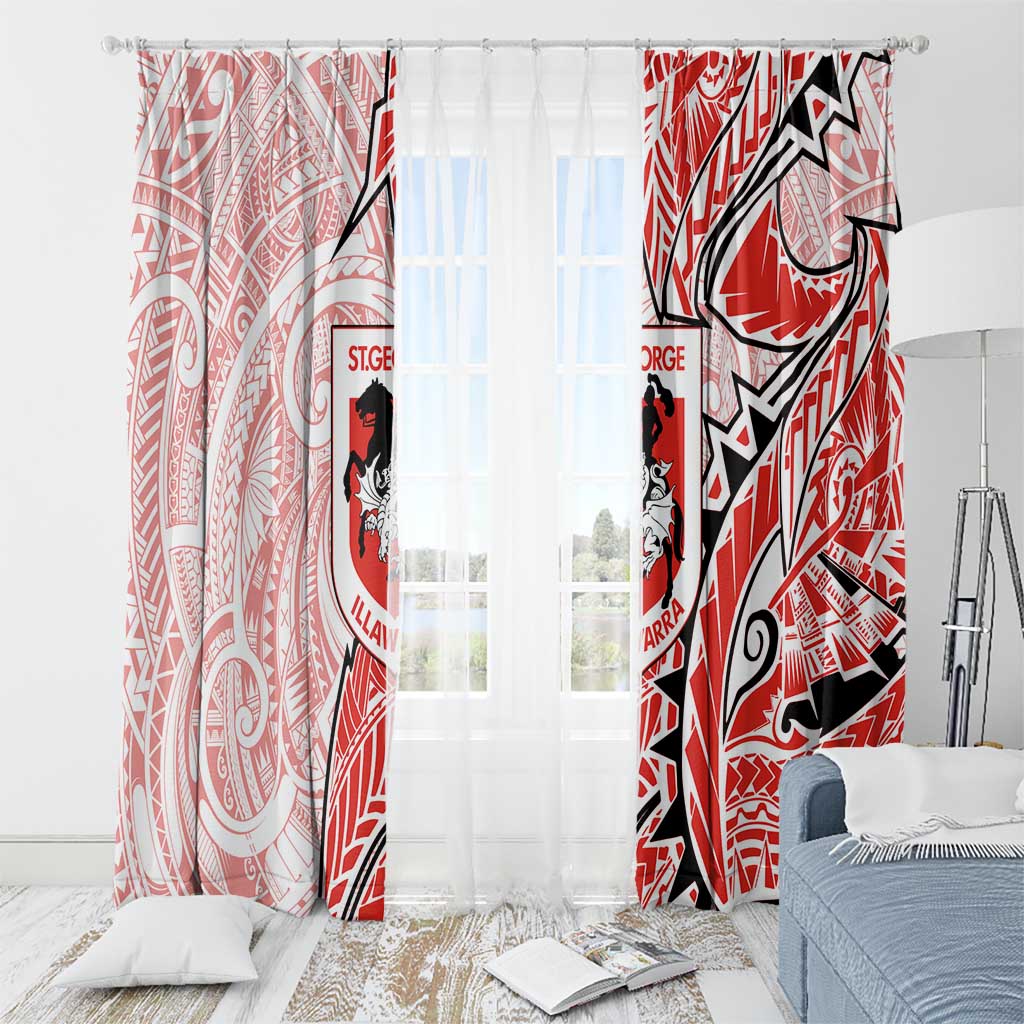 St George Illawarra Dragons Window Curtain Polynesian Tribal Tattoo Pacific Sport Art
