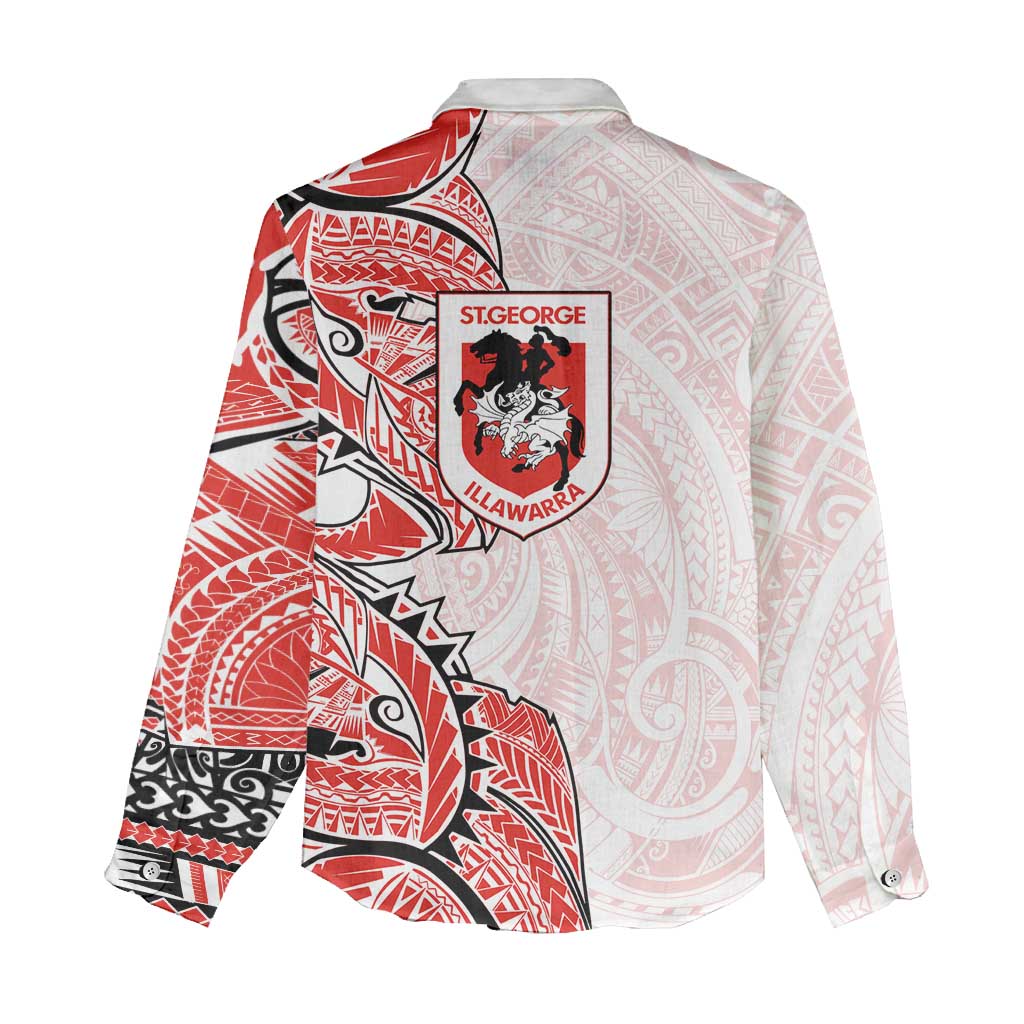 St George Illawarra Dragons Women Casual Shirt Polynesian Tribal Tattoo Pacific Sport Art