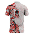 St George Illawarra Dragons Zipper Polo Shirt Polynesian Tribal Tattoo Pacific Sport Art