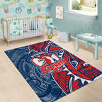 Sydney Roosters Area Rug Polynesian Tribal Tattoo Pacific Sport Art