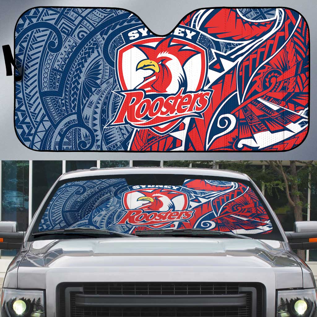 Sydney Roosters Auto Sun Shade Polynesian Tribal Tattoo Pacific Sport Art
