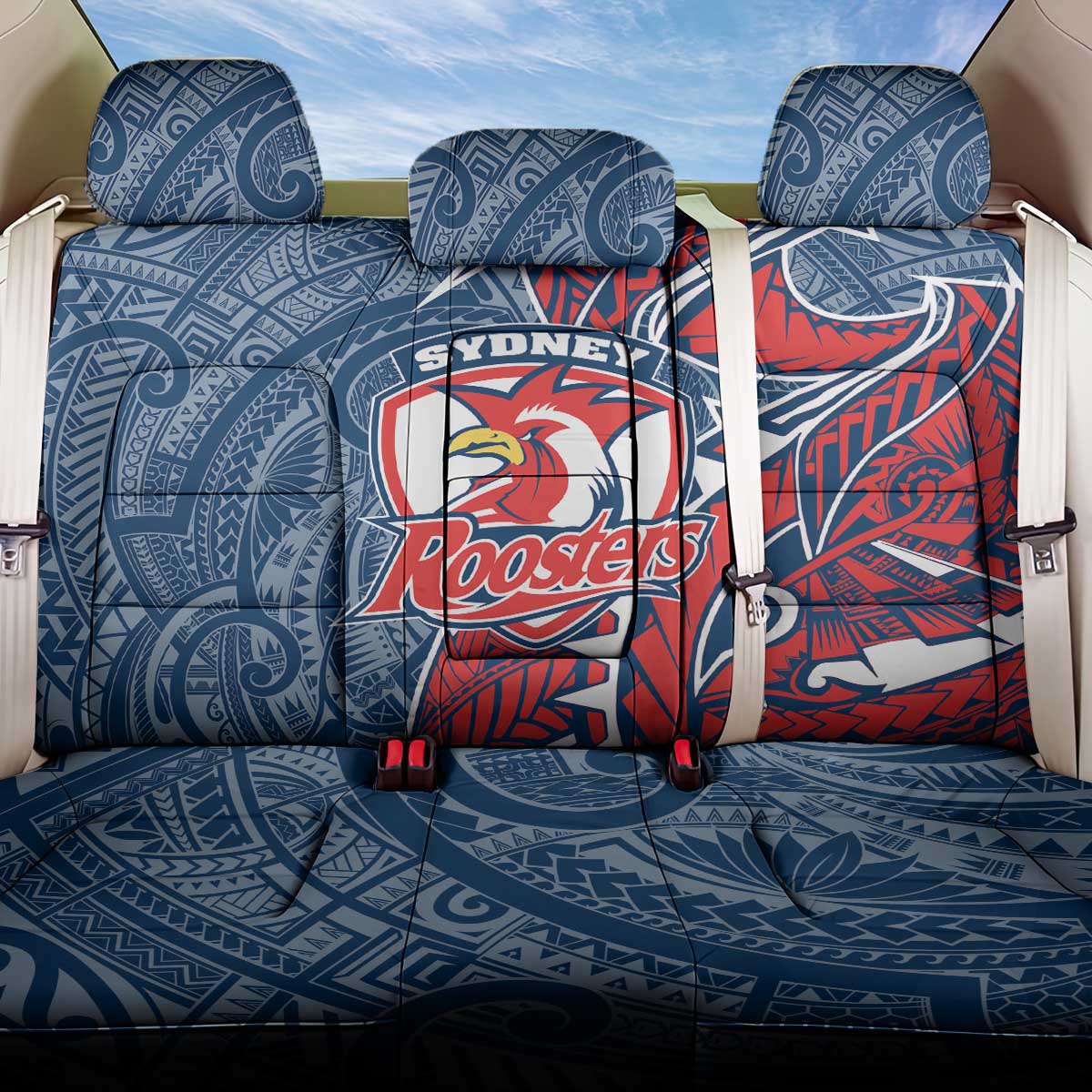 Sydney Roosters Back Car Seat Cover Polynesian Tribal Tattoo Pacific Sport Art