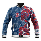 Sydney Roosters Baseball Jacket Polynesian Tribal Tattoo Pacific Sport Art